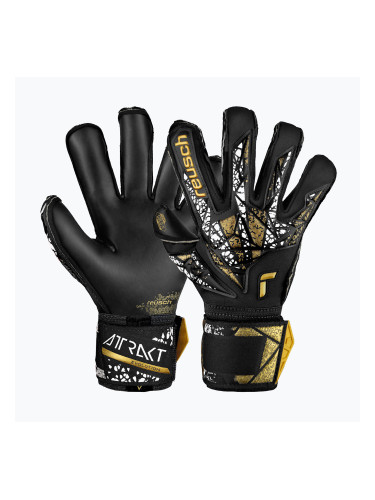 Reusch Attrakt Gold X Evolution Cut Finger Support вратарски ръкавици черни/златни/бели/черни