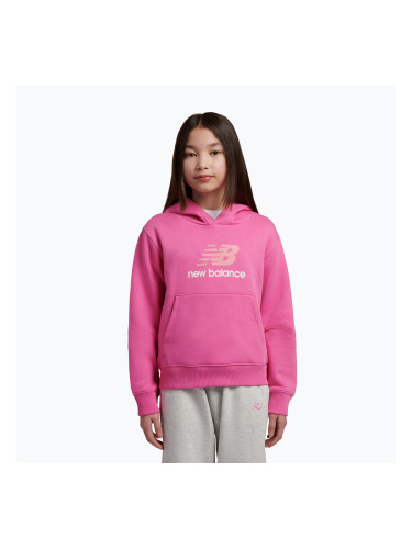 Детски суитшърт New Balance FT Stacked Logo Hoodie pink satin