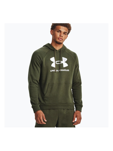 Мъжка качулка Under Armour Rival Fleece Logo HD marine от зелен/бял