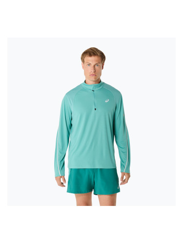 Мъжка блуза с дълъг ръкав за бягане ASICS Road Lite-Show 1/2 Zip light teal