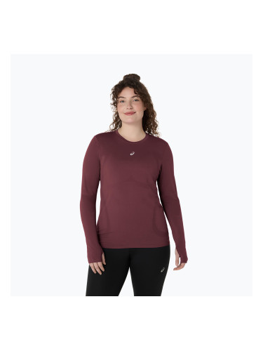 Дамски ASICS Road Seamless LS тъмна касис/портокалово бягане с дълъг ръкав