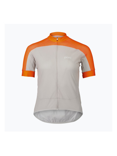 Дамска колоездачна тениска POC Essential Road Logo zink orange/granite grey