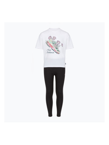Детски комплект New Balance Floral Shoe Graphic Tee and Legging nb bright white