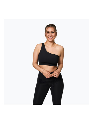 Girlfriend Collective Bianca Тренировъчен сутиен с едно рамо черен