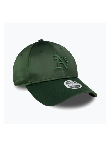 New Era Satin 9Forty Oakland Athletics бейзболна шапка тъмнозелена