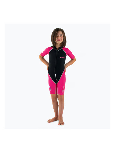 Детски неопренов костюм за плуване SEAC Shorty Dolphin 1,5 mm black/pink
