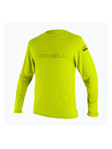 Младежка тениска O'Neill Basic Skins Sun Shirt с дълъг ръкав за плуване в лайм