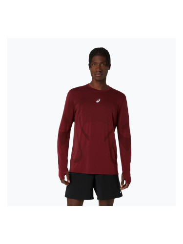 Мъжки ASICS Road Seamless LS тъмночервен планета за бягане с дълъг ръкав