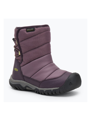 Детски ботуши за сняг KEEN Puffrider WP black plum/daiquiri green
