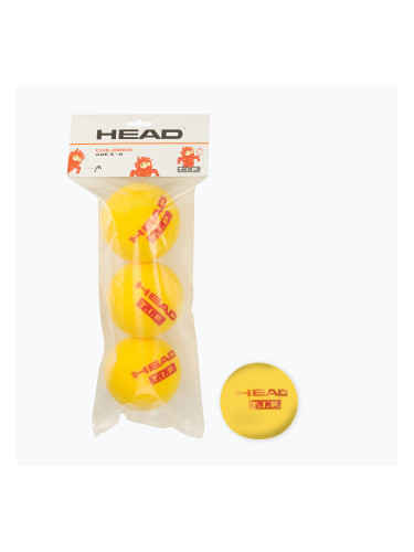 HEAD Tip Детски топки за тенис от червена пяна 3 бр. жълти 578363