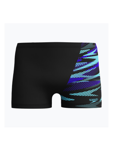 Мъжки боксерки за плуване Speedo HyperBoom V-Cut Aquashort black/cobalt pop