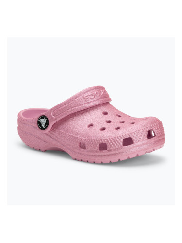 Crocs Classic Glitter Clog Toddler джапанки розов туид с блясък