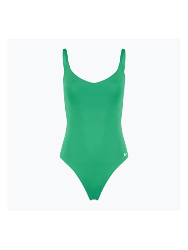Дамски бански от една част Nike Essential V-Neck stadium green