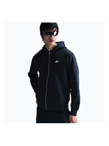 Мъжки суитшърт Nike Club Full Zip Hoodie obsidian/obsidian/white
