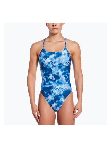 Дамски бански костюм от една част Nike Hydrastrong Cutout син