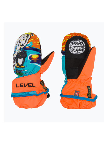 Детски скиорски ръкавици Level Animal orange