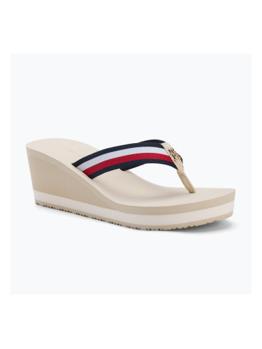 Дамски джапанки Tommy Hilfiger Corporate Wedge Beach Sandal muslin