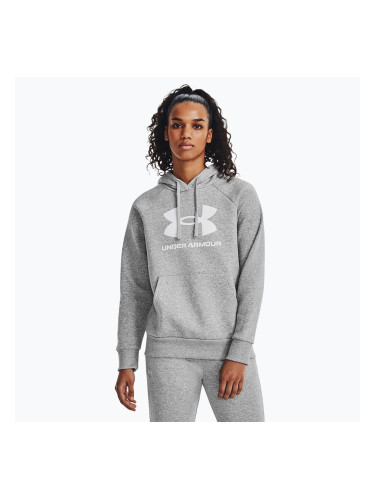 Дамски суитшърт Under Armour Rival Fleece Big Logo Hoody mod gray light heather/white