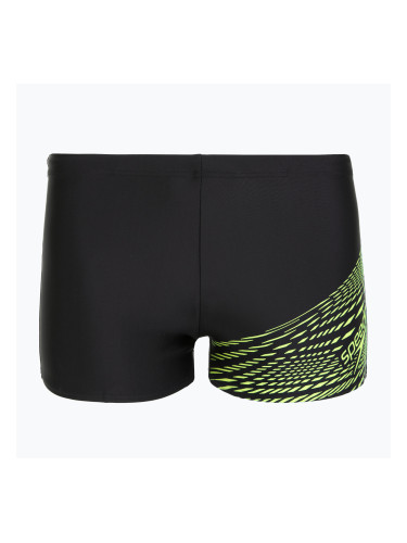 Мъжки боксерки за плуване Speedo Medley Logo Aquashort black/hyper yellow