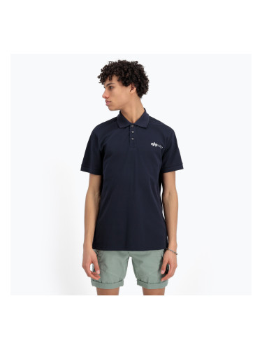Мъжки Alpha Industries Basic Polo Small Logo Тениска реплика синьо
