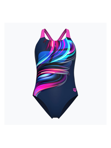 Дамски цял бански костюм Arena Bloom Swim Pro Back Lb multi navy/navy/shocking pink