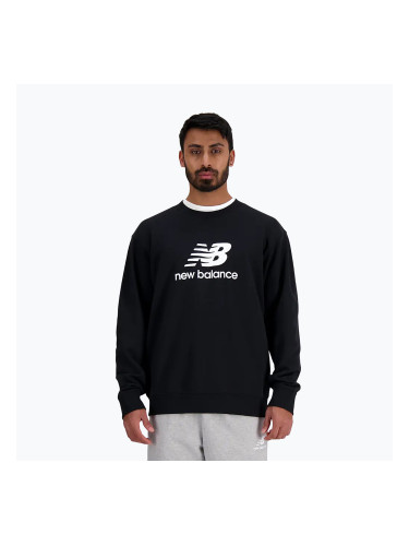 Мъжки суитшърт New Balance Stacked Logo French Terry Crew black