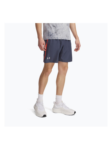 Мъжки къси панталони за бягане Under Armour Launch 7" downpour grey / fire / reflective
