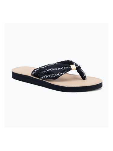 Дамски джапанки Tommy Hilfiger Chain Print Elevated Sandal space blue