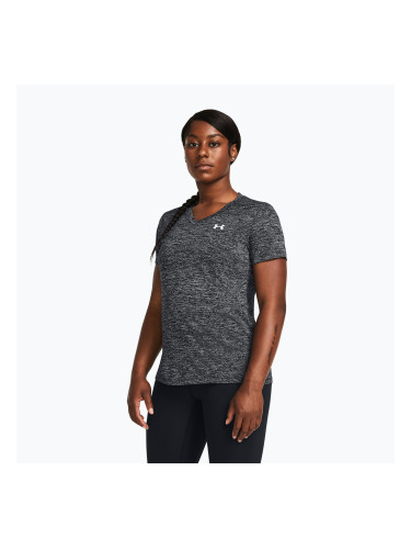 Under Armour Tech V-Twist черно-бяла тениска за тренировки за жени