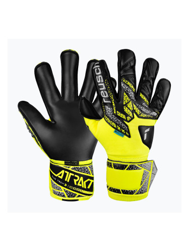 Вратарски ръкавици Reusch Attrakt Duo Evolution safety yellow/silver/black