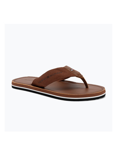 Мъжки джапанки Tommy Hilfiger Leather Beach Sandal winter cognac