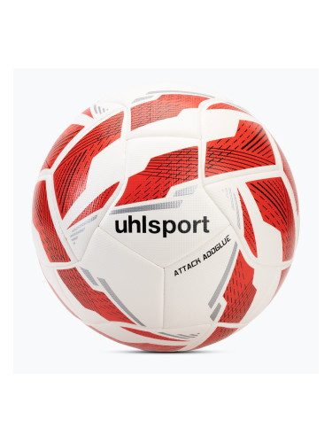 Uhlsport Attack Addglue футболна топка бяла/червена/сребърна размер 4