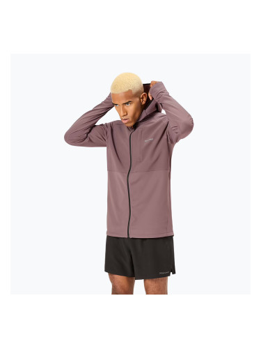 Мъжко яке за бягане NNormal Active Warm albergini/purple