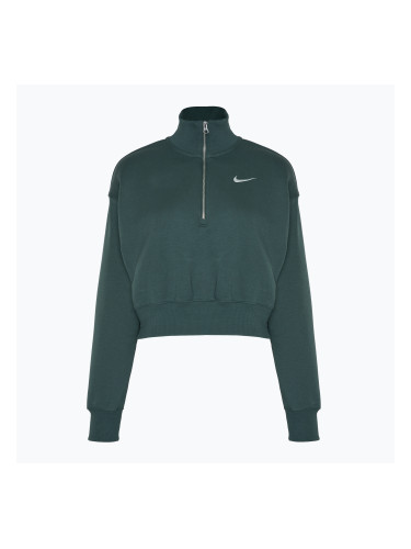 Дамски Nike Sportswear Phoenix Fleece 1/2 Zip Cropped винтидж зелен/сайл суитшърт