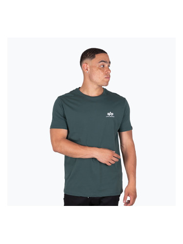 Мъжка тениска Alpha Industries Basic Small Logo тъмнозелена