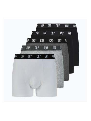 Мъжки боксерки CR7 Basic Trunk 5 чифта black/dark grey/grey/white