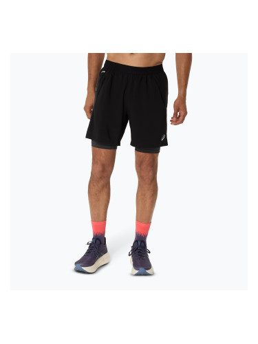 Мъжки къси панталони за бягане ASICS Road 2N1 7IN performance black/graphite grey