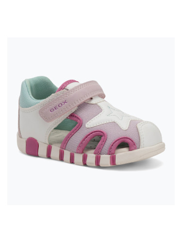 Детски сандали Geox Iupidoo white/fuchsia