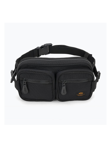 Alpha Industries Label Черна бъбрековидна торбичка от 1,5 л