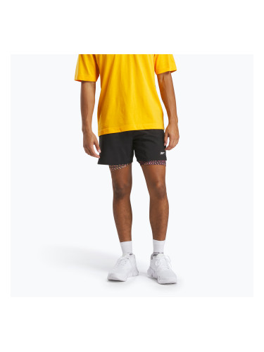 Къси панталони Reebok Athlete Hype 2-IN-1 черно/електрично жълто