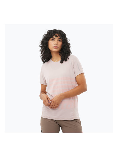 Дамска тениска за бягане Salomon Sense Aero Tee GFX etherea/neon flame