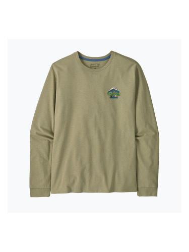 Мъжка блуза с дълъг ръкав за трекинг Patagonia Great Waves Responsibili Tee gumtree green