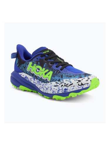 Детски обувки за бягане HOKA Speedgoat 6 нощно синьо/неон лайм