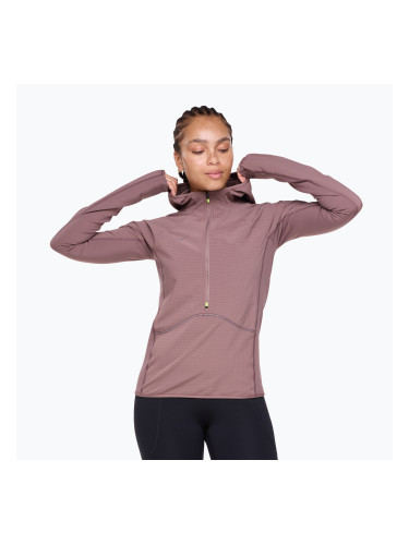 Дамски суитшърт за бягане HOKA Sky Glow Half Zip smokey quartz