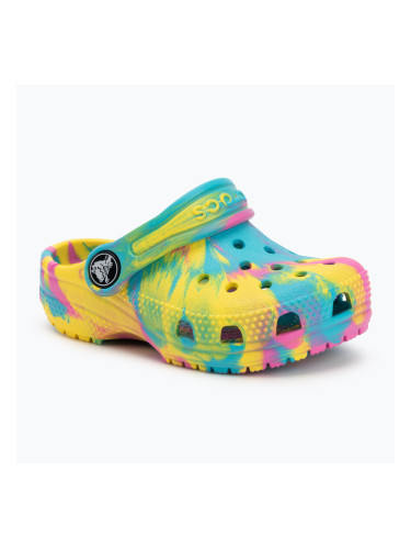 Crocs Classic Marbled Clog Toddler джапанки digital aqua/multi