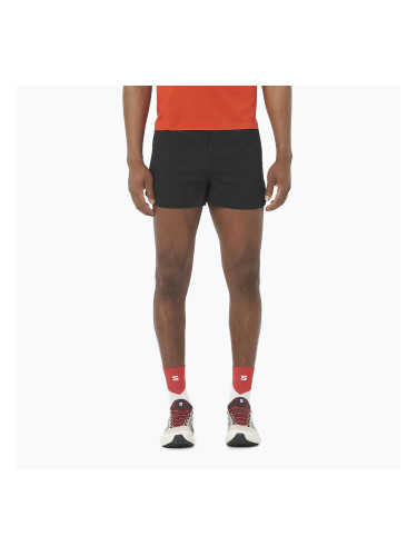 Мъжки къси панталони за бягане Salomon S/Lab Speed Spl 3" тъмно черно / огнено червено