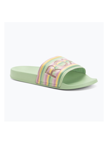 Дамски джапанки ROXY Slippy II green stripe