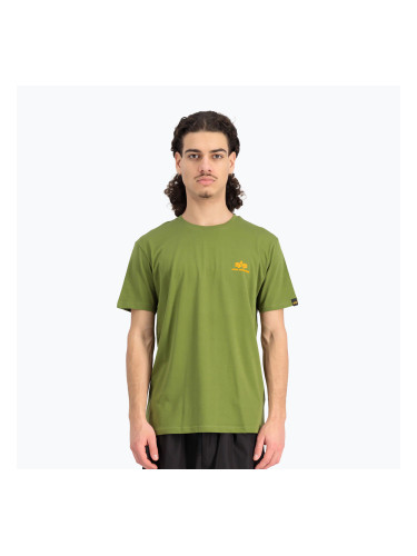Alpha Industries мъжка тениска Basic Small Logo мъх зелено