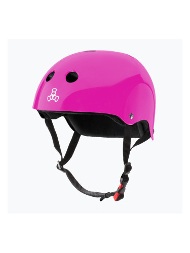 Triple Eight Сертифицираният Sweatsaver розов лъскав шлем