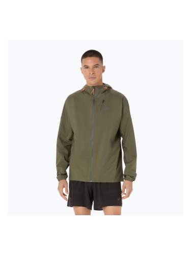 ASICS мъжко яке за бягане Fujitrail Elite Waterproof мантия зелено